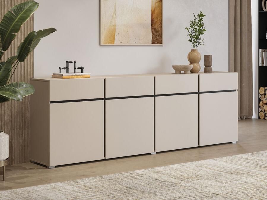 Mobistoxx Dressoir CROSSAIR 4 deuren 4 lades kasjmier