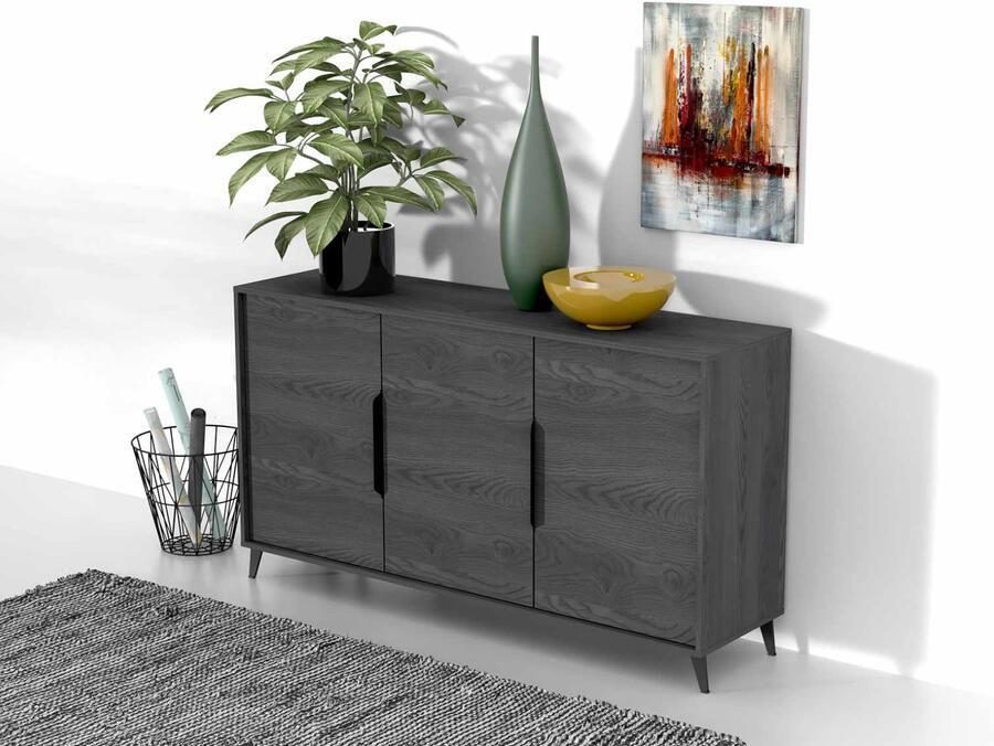 Mobistoxx Dressoir ETNORIA 3 deuren carbon eik