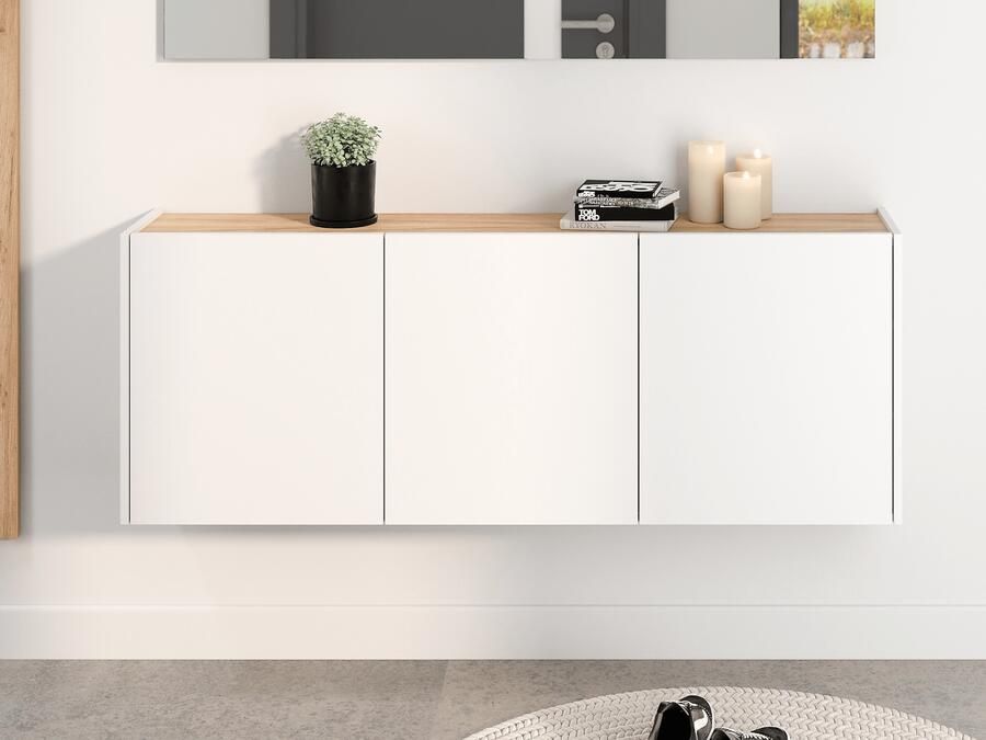 Mobistoxx Dressoir FABIAN 3 deuren wit navarra eik