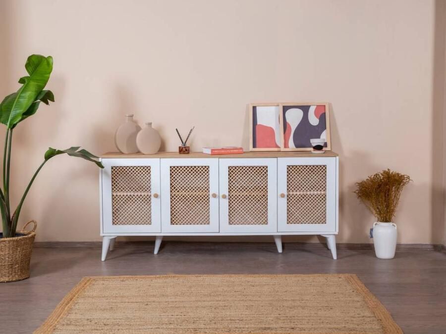 Mobistoxx Dressoir GREY 4 deuren wit