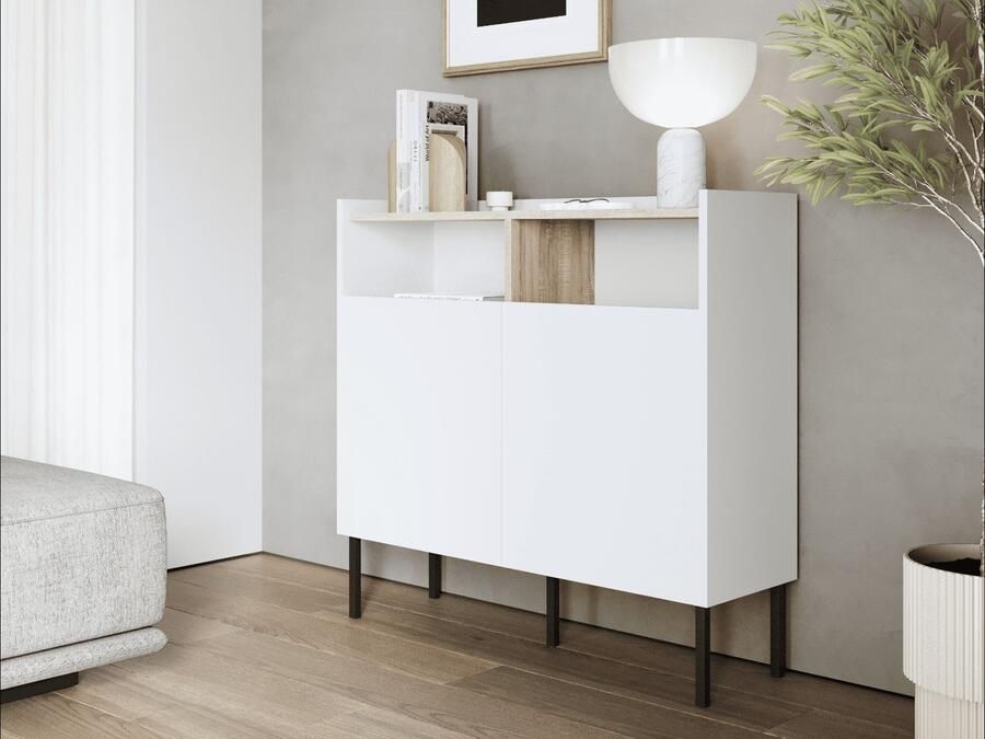 Mobistoxx Dressoir JULIE 2 deuren wit sonoma eik