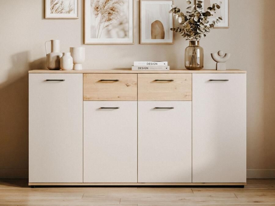 Mobistoxx Dressoir KIRRI 4 deuren 2 lades kasjmier artisan eik
