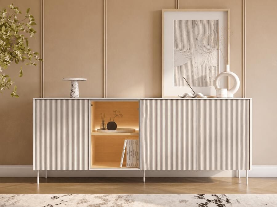 Mobistoxx Dressoir LIKA 4 deuren 170 cm wit Vincenza eik