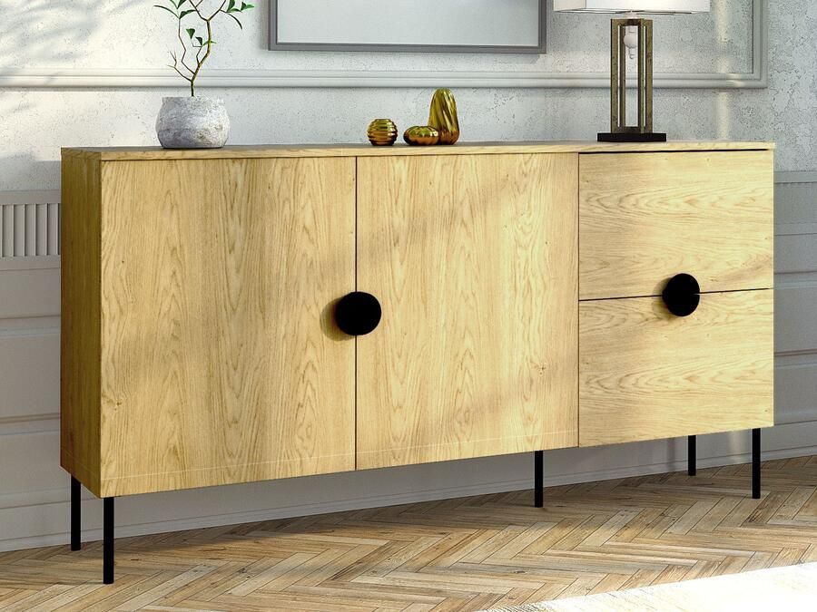 Mobistoxx Dressoir MONDIE 2 deuren 2 lades baltische eik