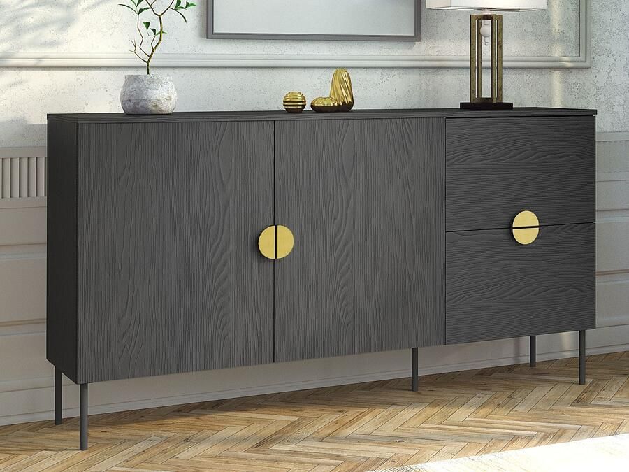 Mobistoxx Dressoir MONDIE 2 deuren 2 lades grafiet