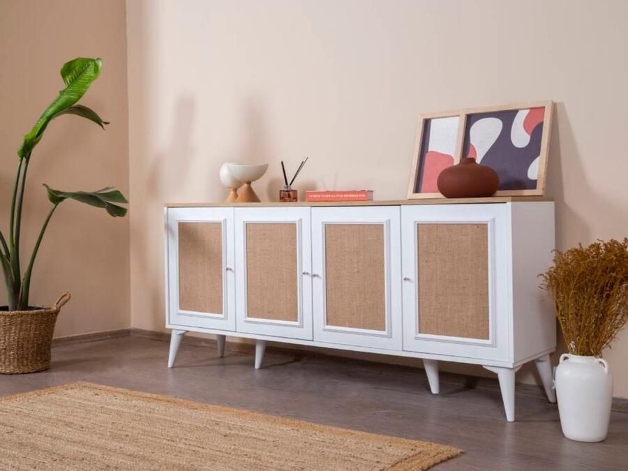 Mobistoxx Dressoir MOUNTY 4 deuren wit