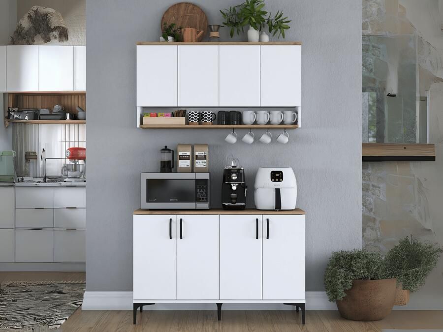 Mobistoxx Dressoir RAMSAY 8 deuren wit walnoot