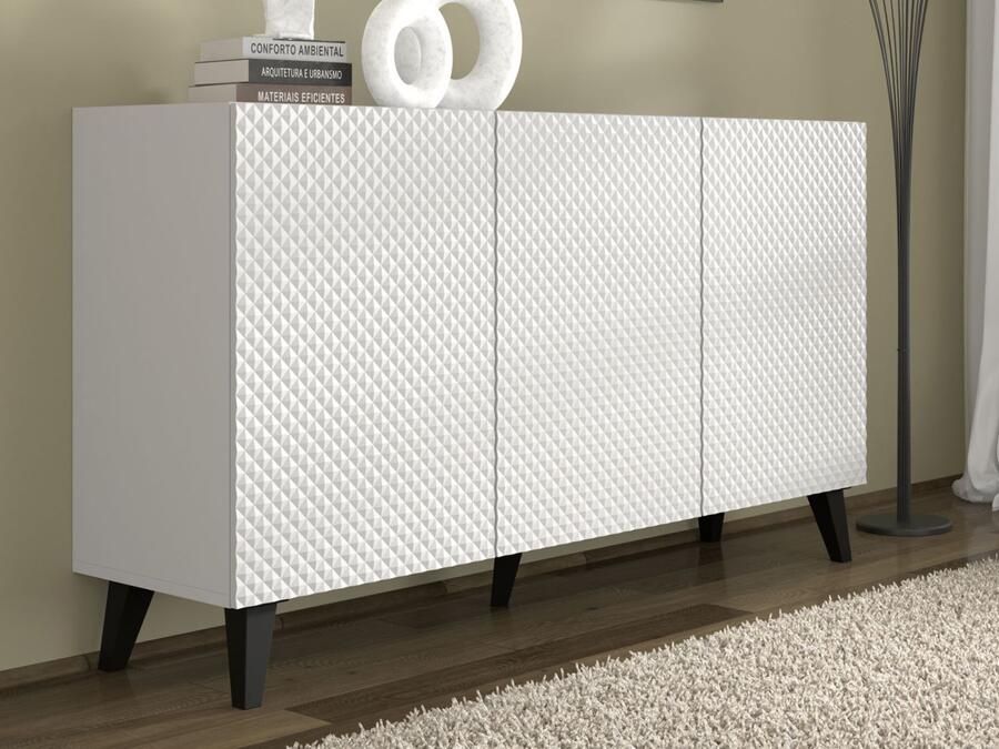 Mobistoxx Dressoir RAVAGE 3 deuren hoogglans wit