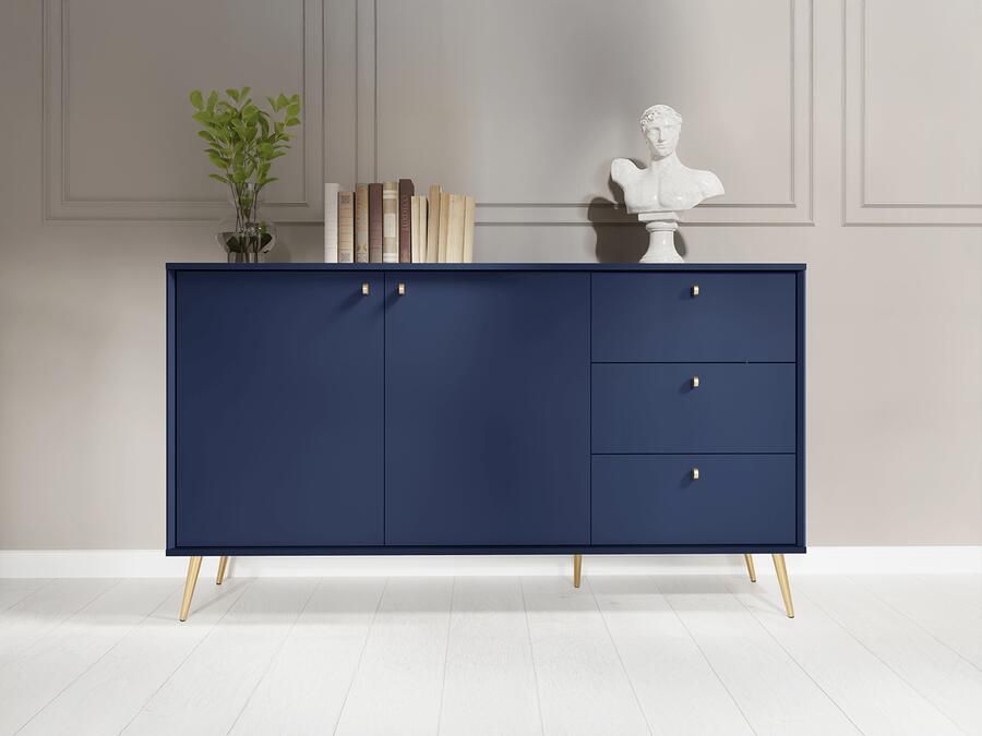 Mobistoxx Dressoir ROSSE 2 deuren 3 lades donkerblauw