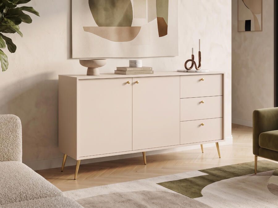 Mobistoxx Dressoir ROSSE 2 deuren 3 lades kasjmier