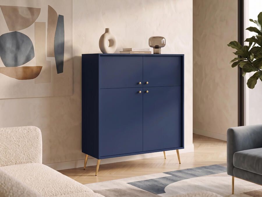 Mobistoxx Dressoir ROSSE 4 deuren donkerblauw
