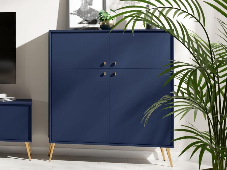 Mobistoxx Dressoir ROSSE 4 deuren donkerblauw