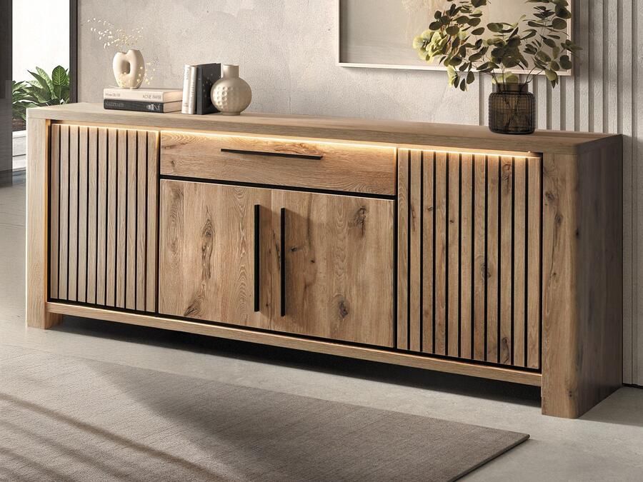 Mobistoxx Dressoir SANDRA 4 deuren 1 lade canyon eik