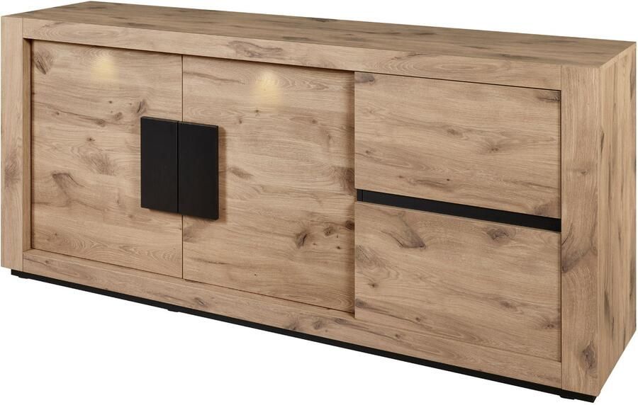 Mobistoxx Dressoir SARINO 3 deuren canyon eik