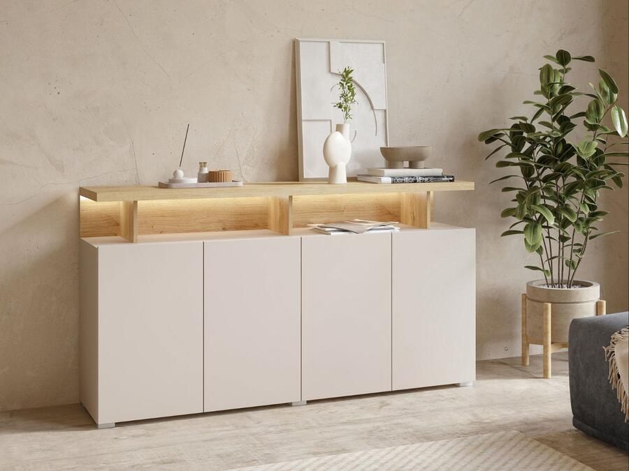 Mobistoxx Dressoir SERRIE 4 deuren kasjmier carpenter eik