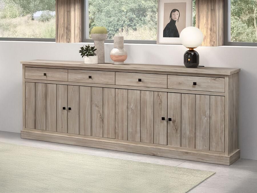 Mobistoxx Dressoir TORYKA 4 deuren 4 lades strandeik