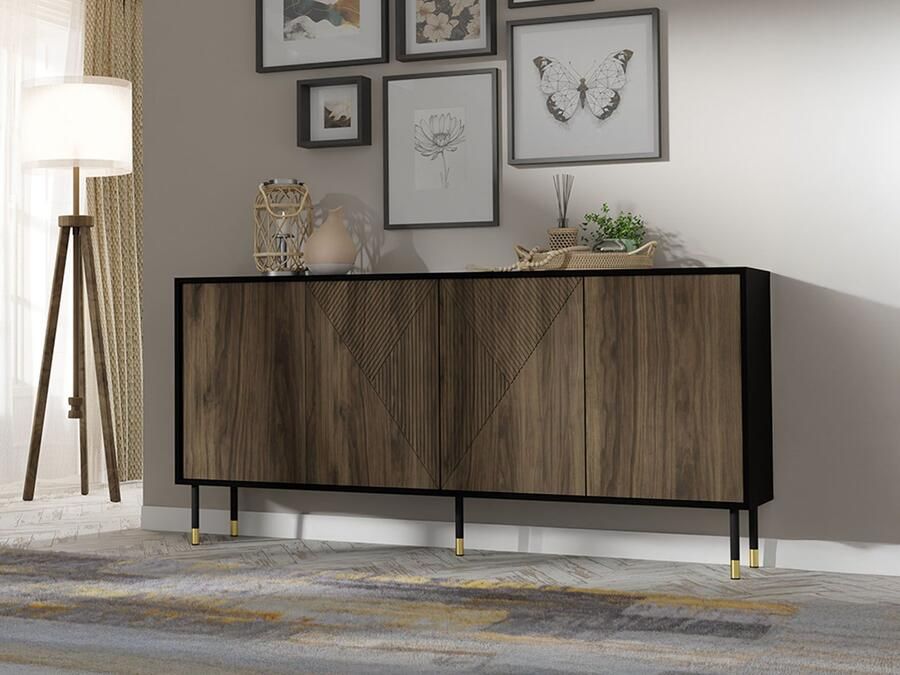 Mobistoxx Dressoir WOODKID 4 deuren catania eik zwart