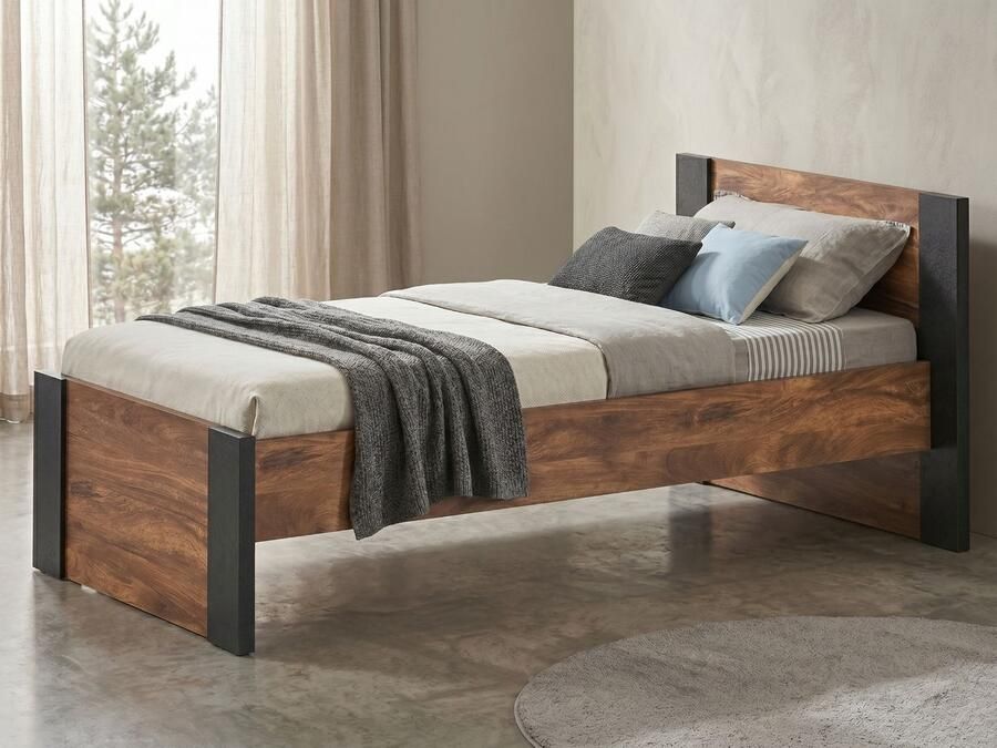 Mobistoxx Eenpersoonsbed ELENAS 90x200 cm acacia eik