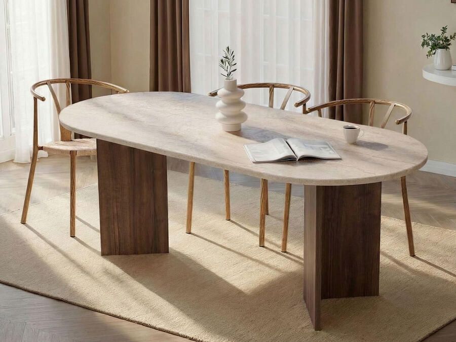 Mobistoxx Eettafel SARDELA 200 cm travertin walnoot