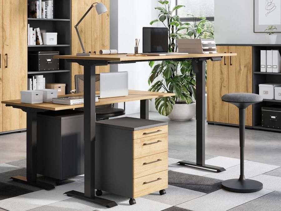Mobistoxx Elektrisch verstelbaar bureau POLYGON 160 cm grandson eik