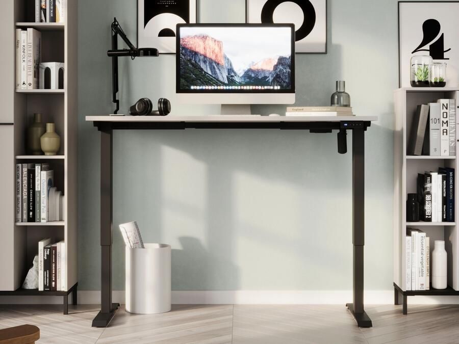 Mobistoxx Elektrisch verstelbaar bureau POLYGON 160 cm kasjmier zwart