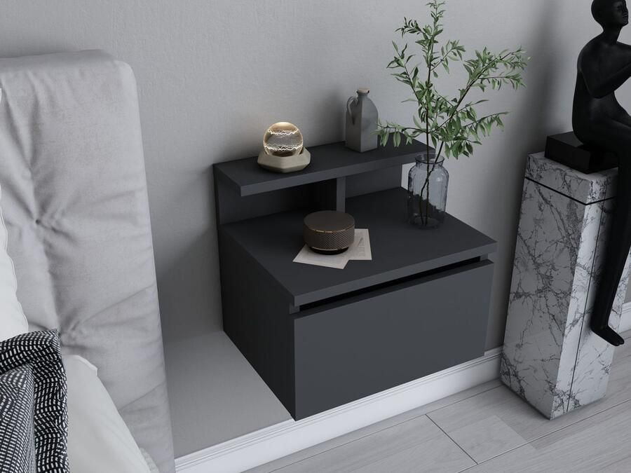 Mobistoxx Hangend nachtkastje ALICIA 1 deur antraciet