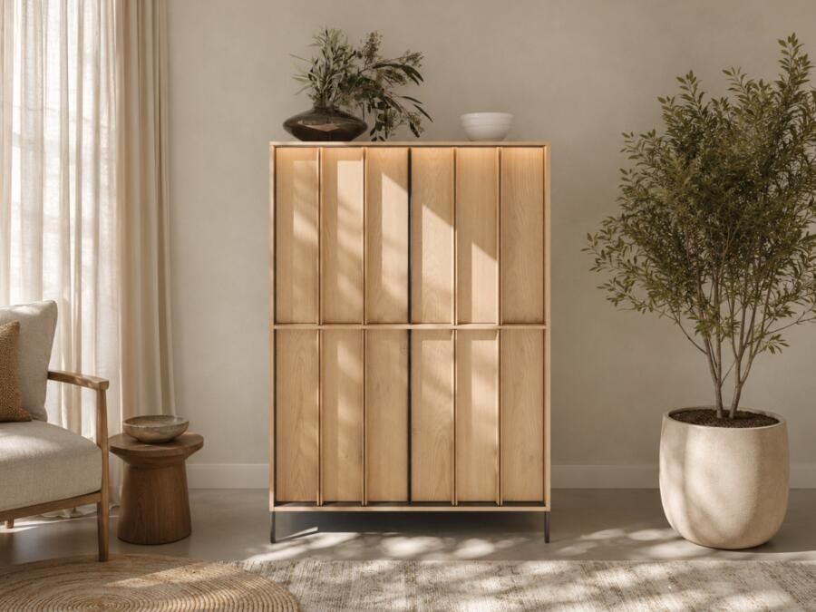 Mobistoxx Highboard ITAKA 4 deuren cremona eik zwart