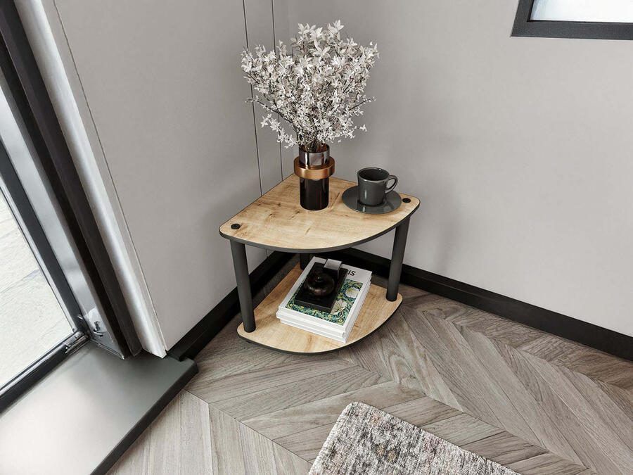 Mobistoxx Hoekbijzettafel BOOKY 34 cm eiken
