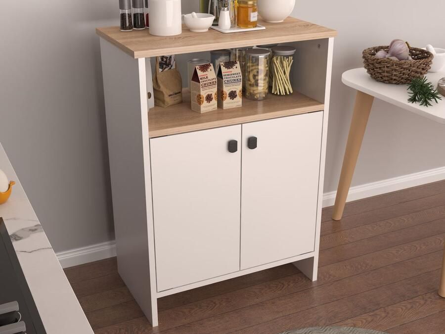 Mobistoxx Kast BERNIE 2 deuren eik wit