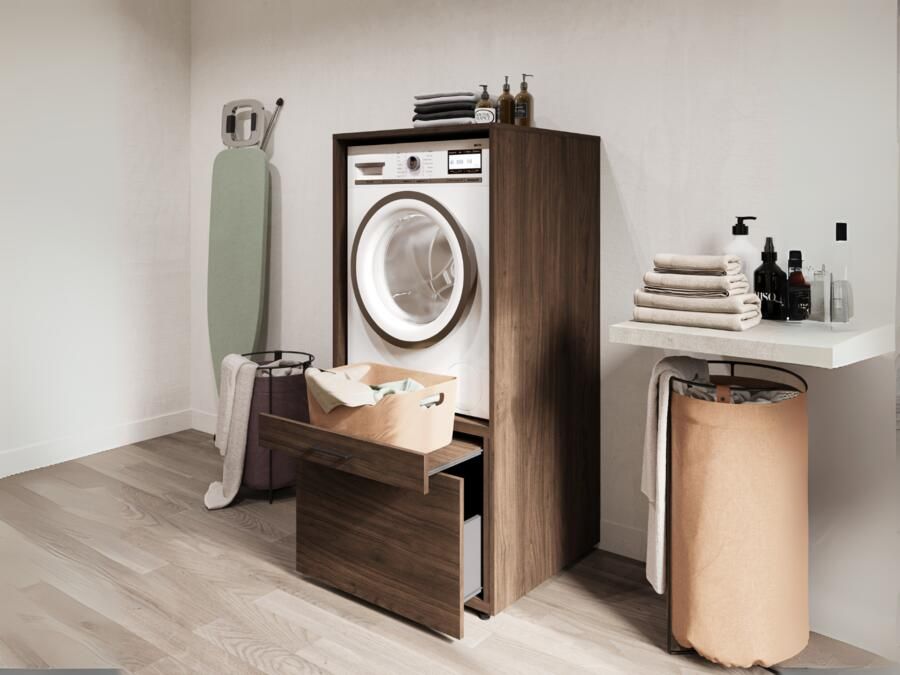 Mobistoxx Kast WASHING 1 machine MEDIUM walnoot