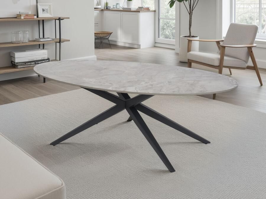 Mobistoxx Keramische salontafel KERAM 130 cm grijs
