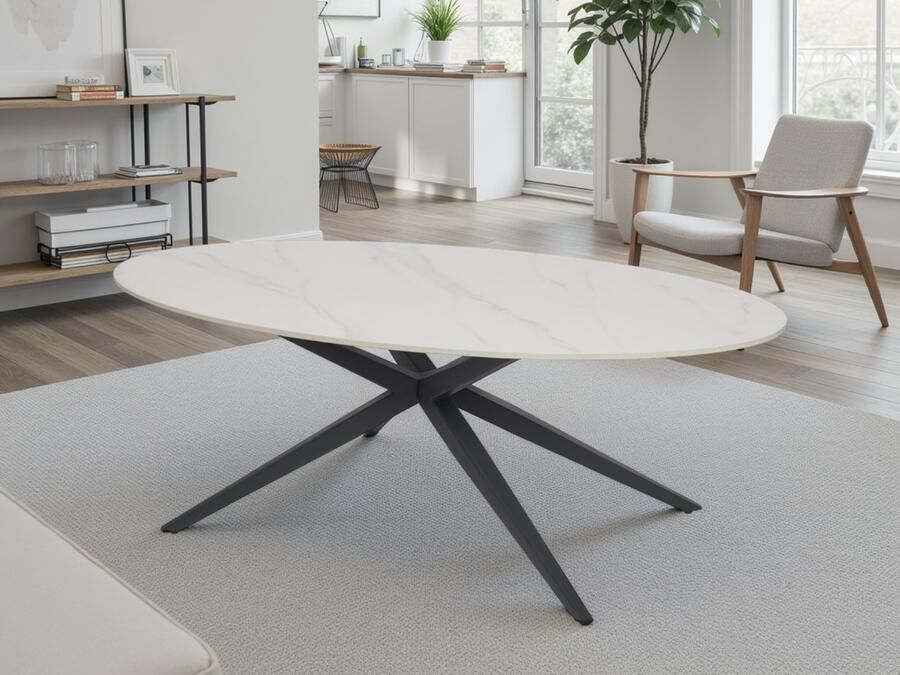 Mobistoxx Keramische salontafel KERAM 130 cm wit
