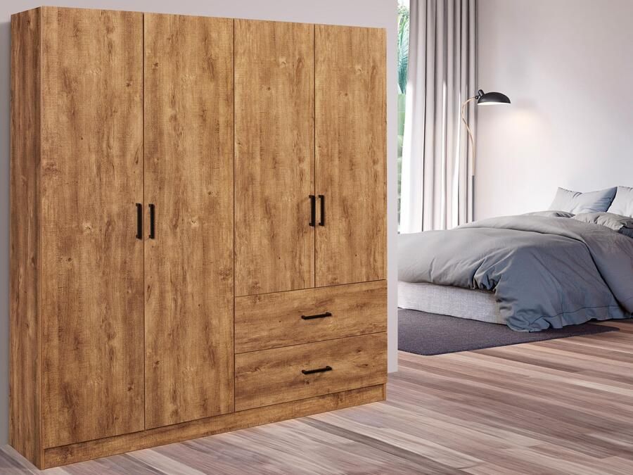 Mobistoxx Kledingkast WILLY 4 deuren 2 lades denver eik