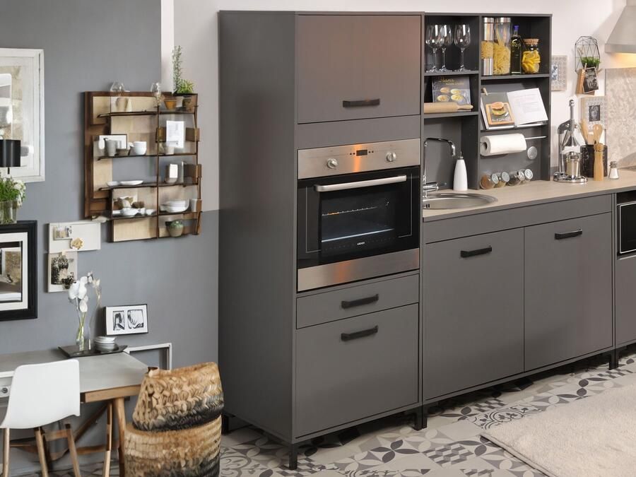 Mobistoxx Kolomkast MOUSSAKA 2 deuren 1 lade grijs