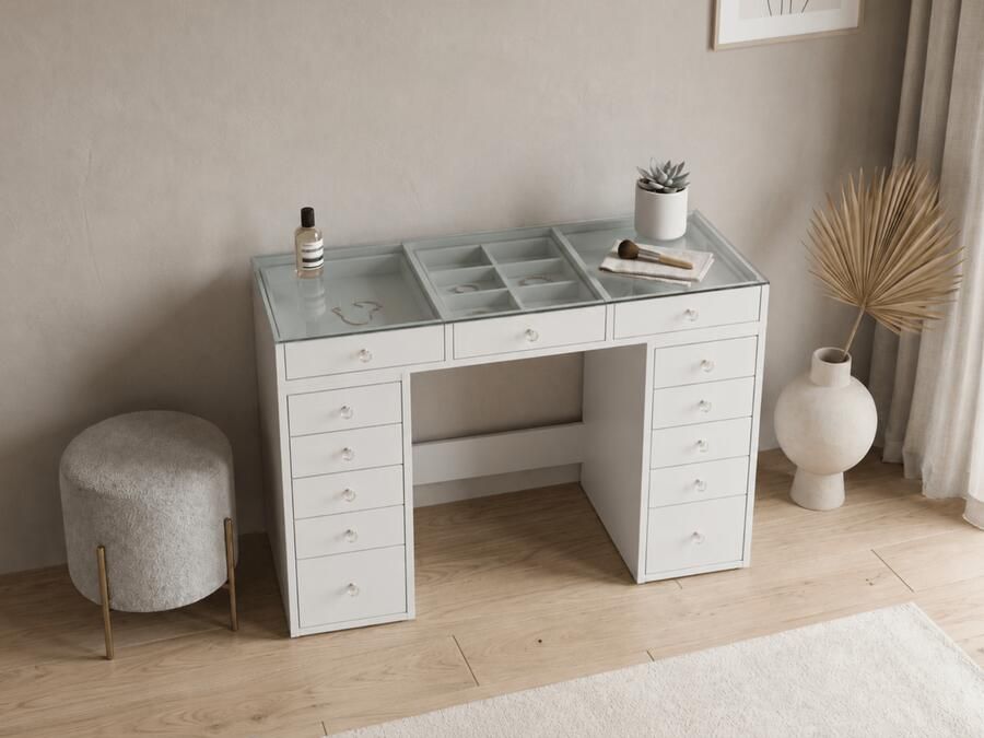 Mobistoxx Make-up tafel JESSIE 13 lades wit