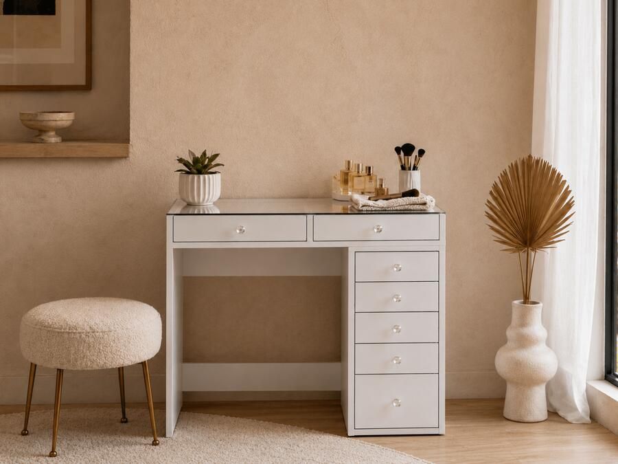 Mobistoxx Make-up tafel JESSIE 7 lades wit