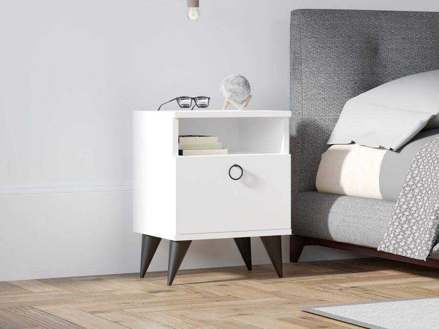 Mobistoxx Nachtkastje BRALON 1 deur wit
