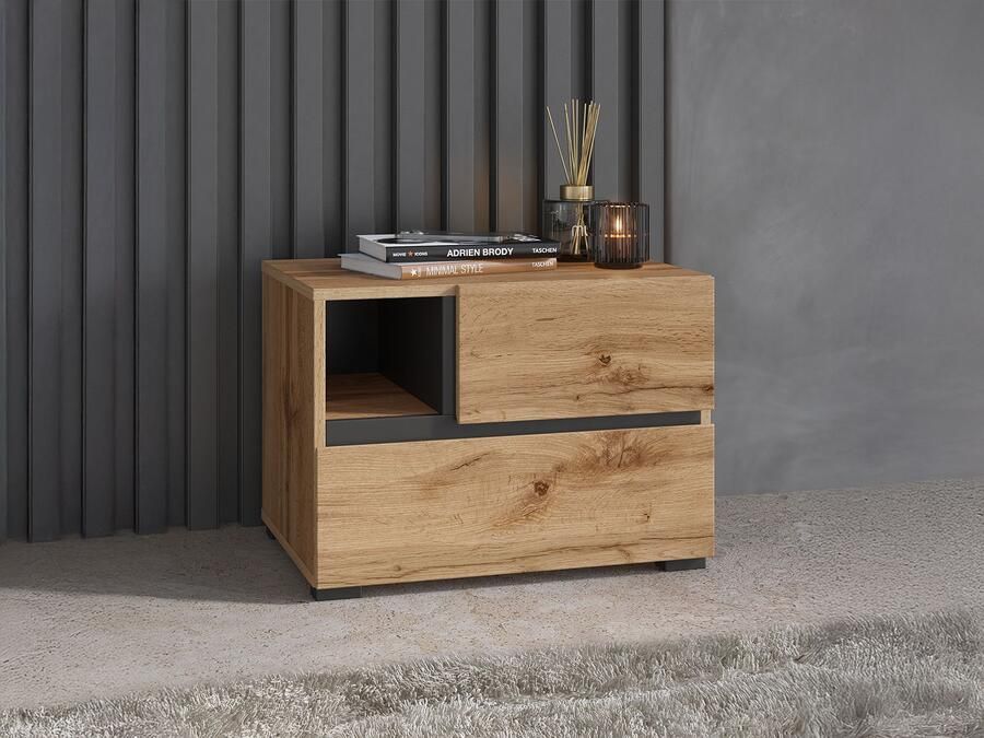 Mobistoxx Nachtkastje CROSSAIR 2 lades wotan eik