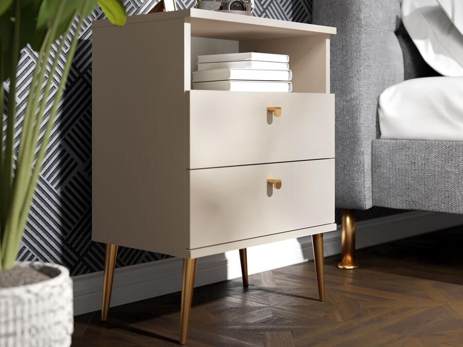 Mobistoxx Nachtkastje HIGHSTYLE 2 lades crème