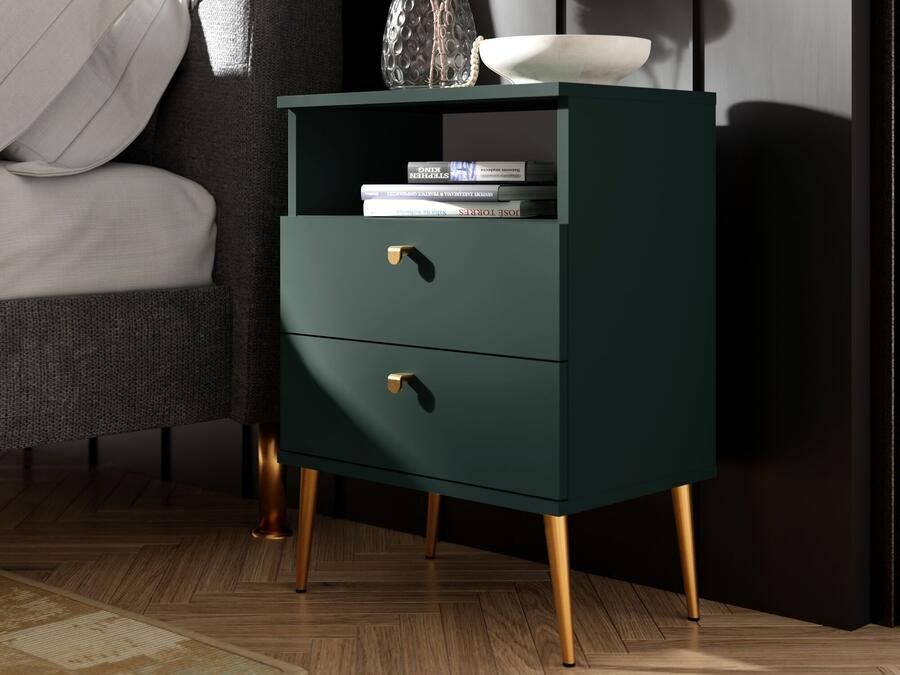 Mobistoxx Nachtkastje HIGHSTYLE 2 lades groen