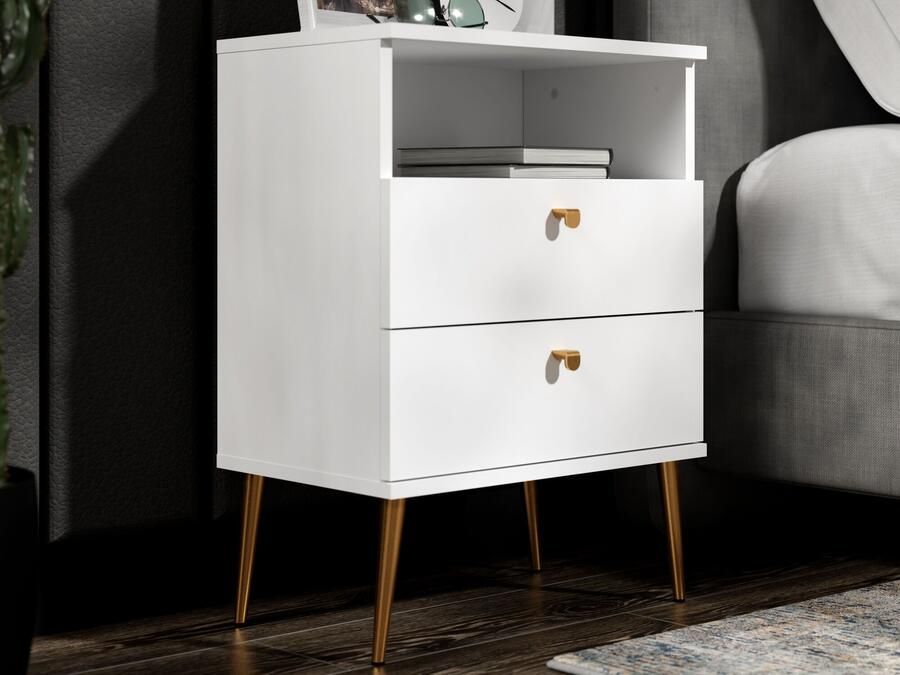 Mobistoxx Nachtkastje HIGHSTYLE 2 lades wit