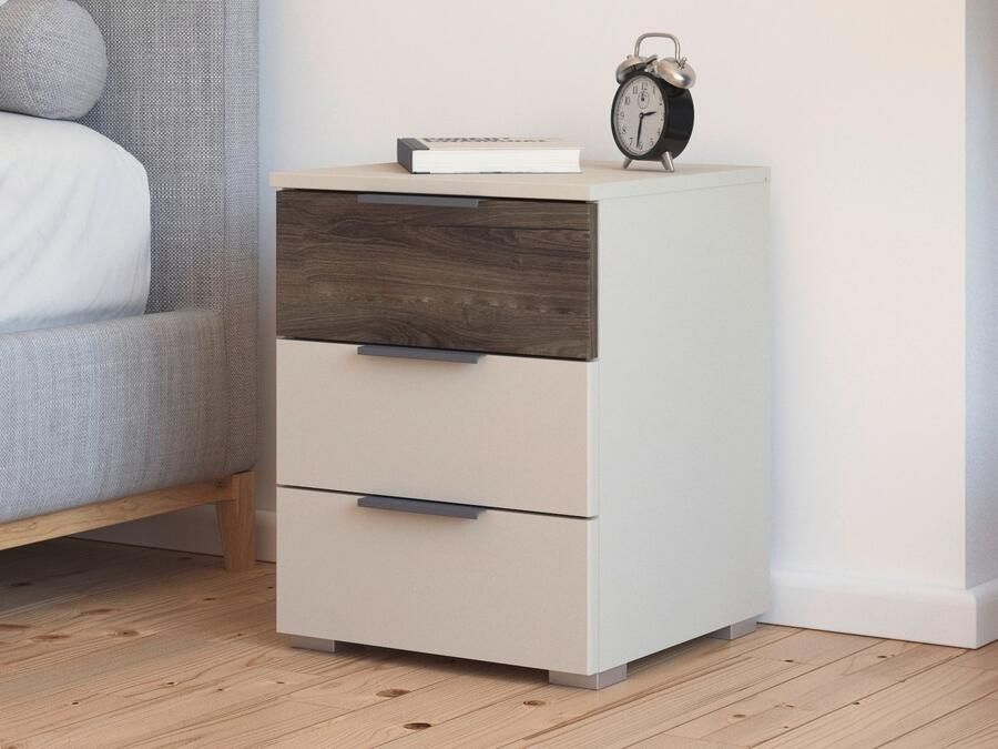 Mobistoxx Nachtkastje SAJORIS 3 lades kasjmier atlantische eik