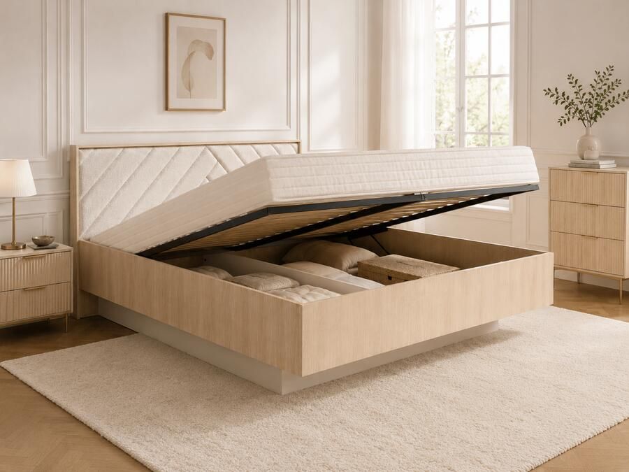 Mobistoxx Opbergbed VILLANOVA 160x200 cm barista eik
