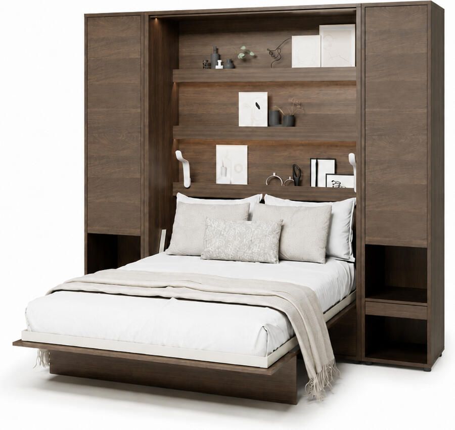 Mobistoxx Opklapbed CONCEPTION PRO 160x200 cm dunin eik (verticaal) met kasten