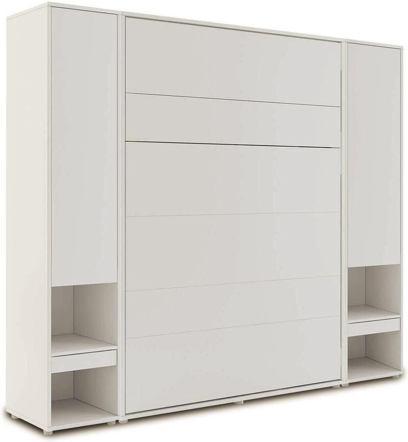 Mobistoxx Opklapbed CONCEPTION PRO 140x200 cm kasjmier (verticaal) met kasten en matras