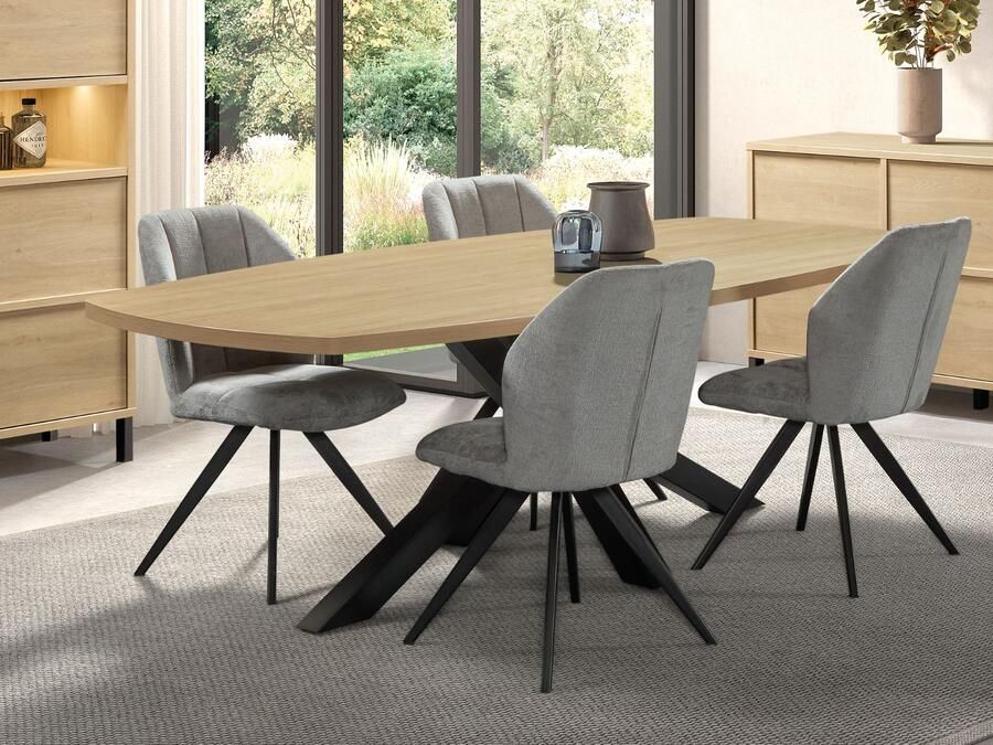 Mobistoxx Ovale eettafel AMBER 120x200 cm urban eik