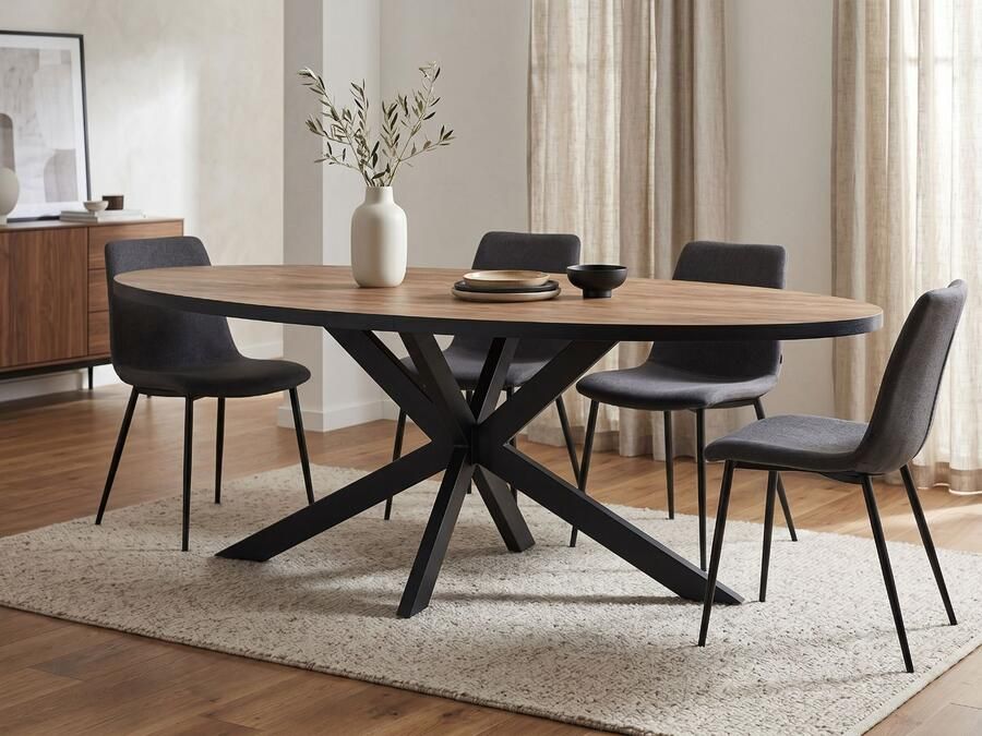 Mobistoxx Ovale eettafel LANAKO 110x220 cm industriële eik