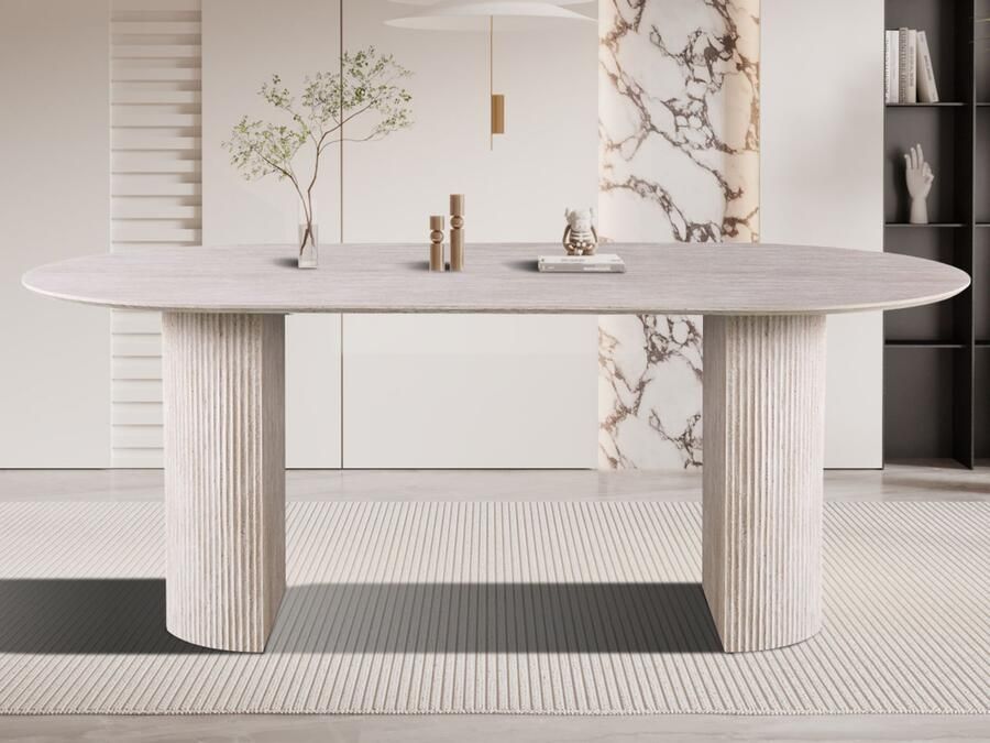 Mobistoxx Ovale eettafel LARUSSO 200 cm travertijn