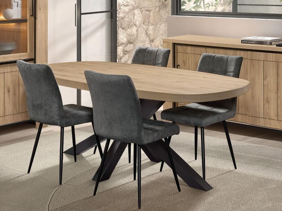 Mobistoxx Ovale eettafel URGOT 210 cm castle eik