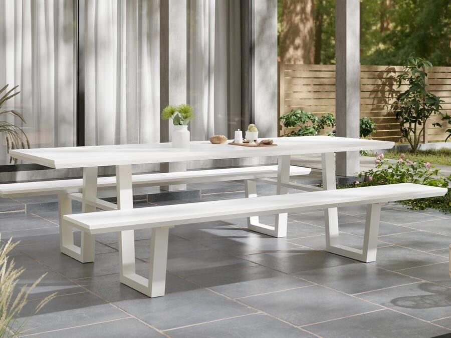 Mobistoxx Picknicktafel VICENZA 240 cm aluminium wit